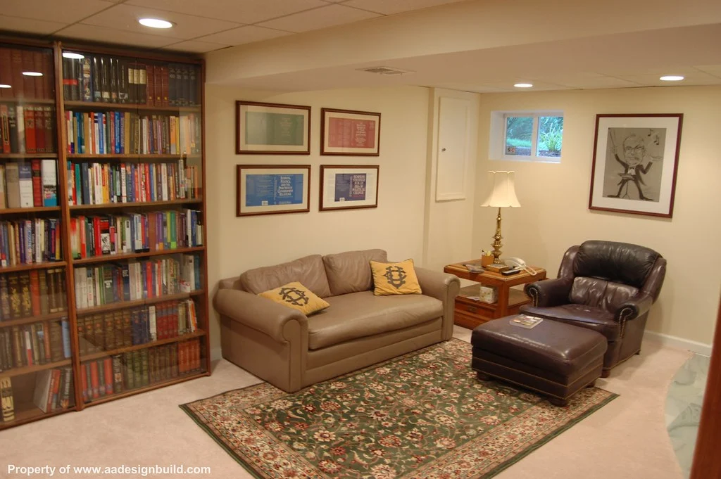 Top 5 Mistakes to Avoid When Remodeling Your Home www.aadesignbuild.com, finished basement, design and remodeling, home library, music center, bar, powder room, interior design, lighting, aging in place