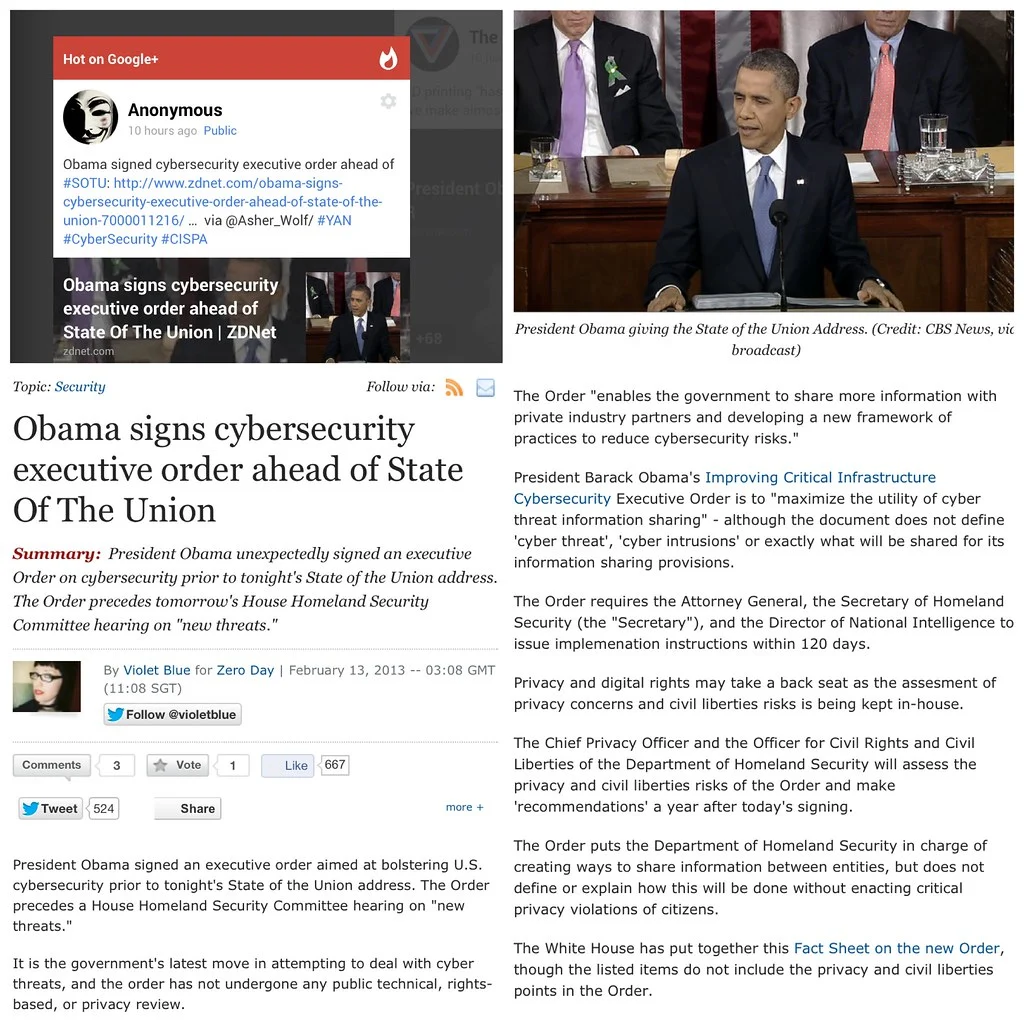 “hot on google+: obama signs cybersecurity executive order ahead of state of the union” #us #security / sml.20130213.sc.publicmedia.zdnet.obama signs cybersecurity executive order ahead of state of the union 7000011216