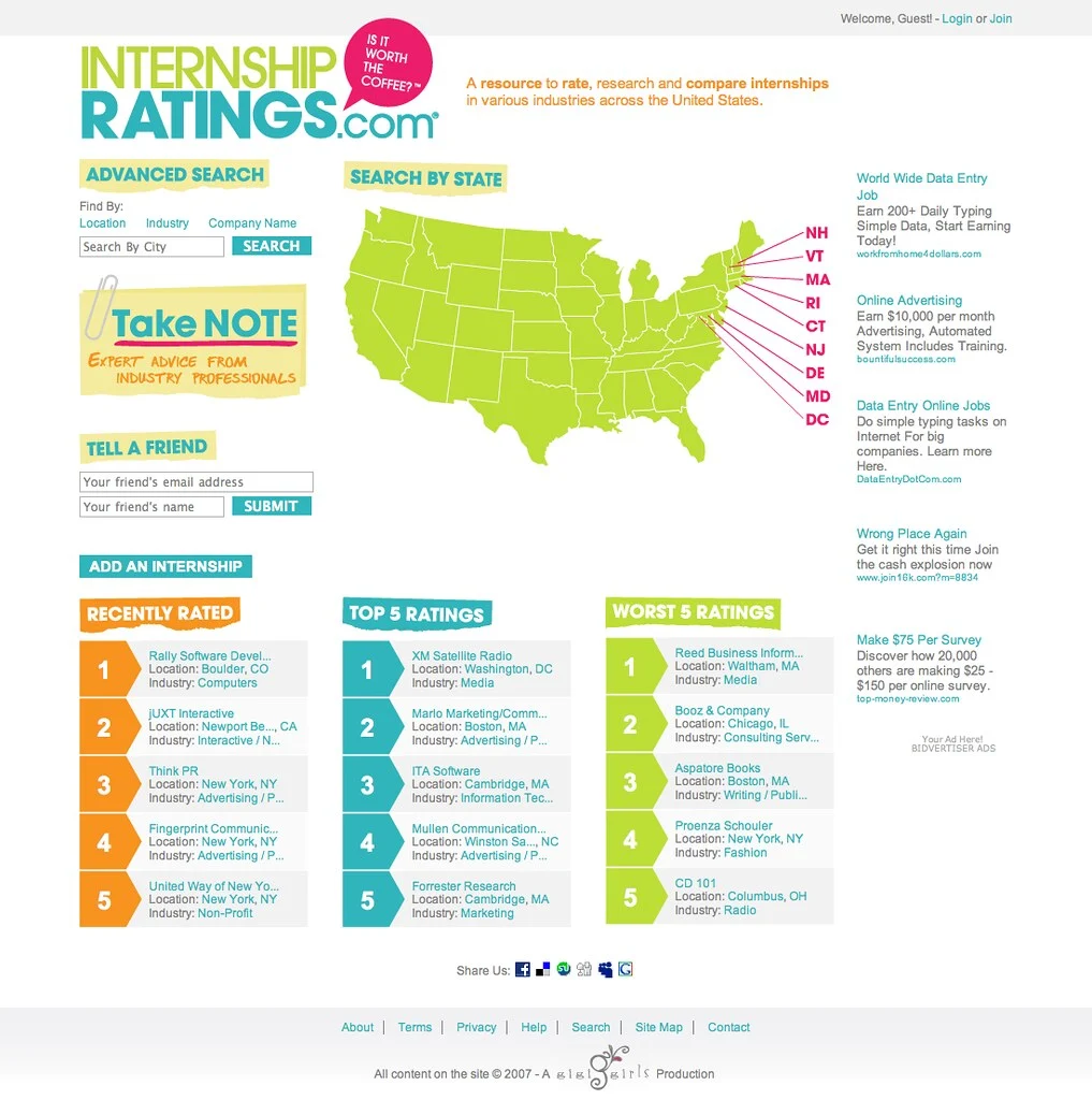 internship ratings home