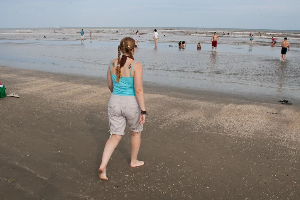 Why Every Parent Needs a Will and Medical Directive a shot of sarah walking out into the water. which left me alone, holding a camera with a long lens, sporting a creepy haircut, on a beach full of kids... every parent's dream! thanks dear!